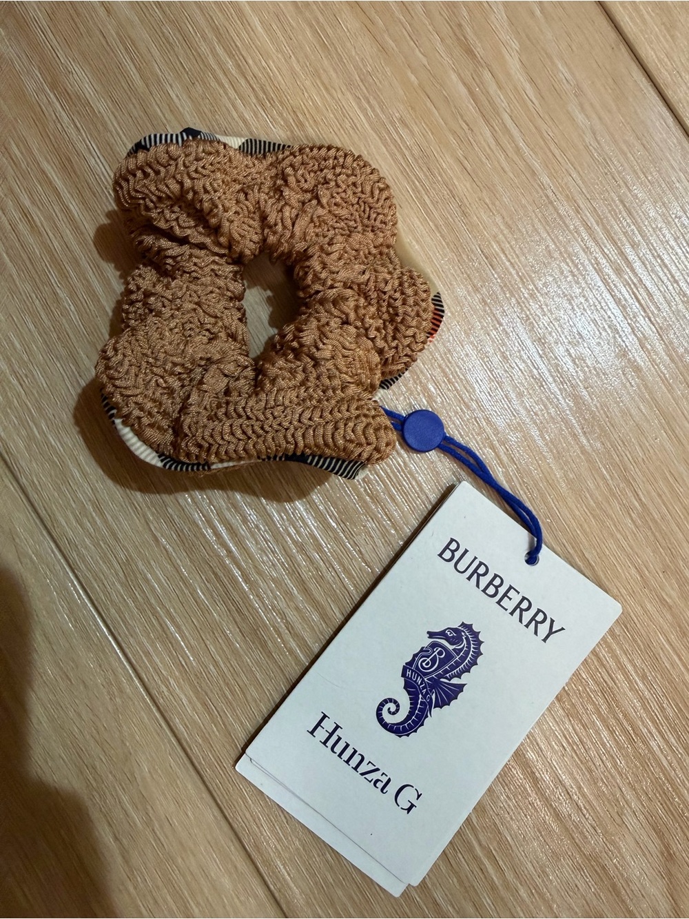 Hunza G x Burberry collab scrunchie